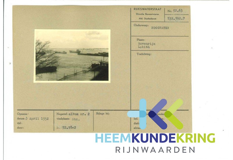 Hoogwater Boven Rijn Lobith 1952 F0000017